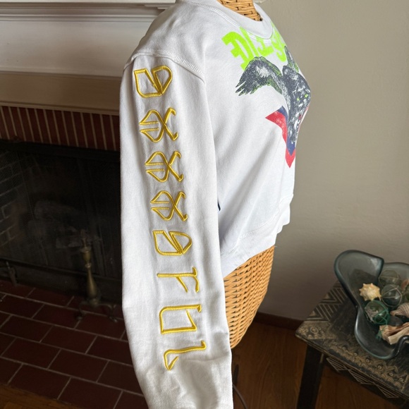 Diesel rare Y2K open back flying panther sweatshirt Small - Picture 3 of 13